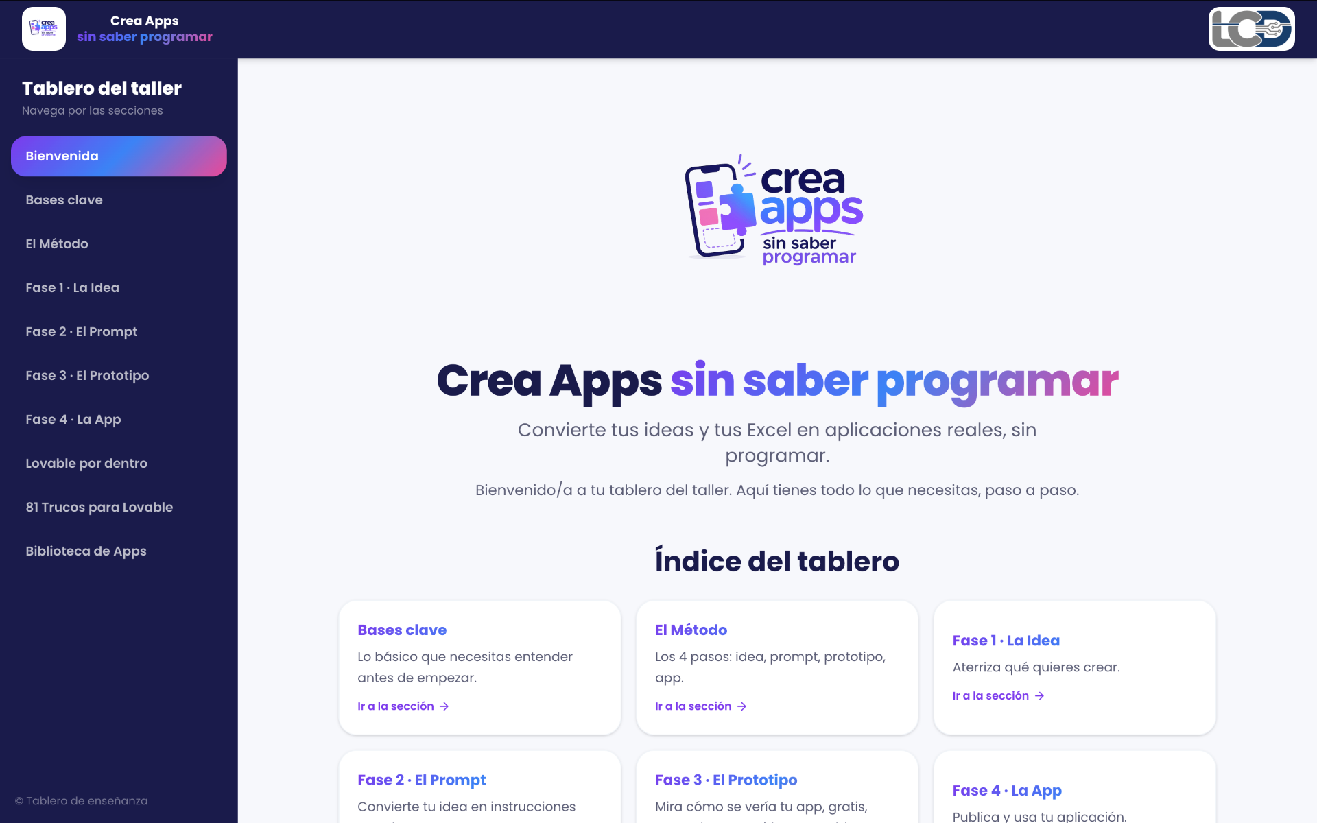 Un tablero completo, paso a paso